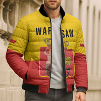 Personalized Warsaw Capital of Poland Bomber Puffer Jacket Royal Syrenka Heraldic Design