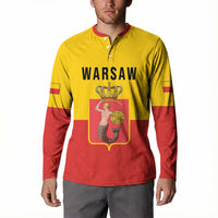 Personalized Warsaw Capital of Poland Button Sweatshirt Royal Syrenka Heraldic Design