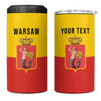 Personalized Warsaw Capital of Poland 4 in 1 Can Cooler Tumbler Royal Syrenka Heraldic Design