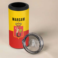 Personalized Warsaw Capital of Poland 4 in 1 Can Cooler Tumbler Royal Syrenka Heraldic Design