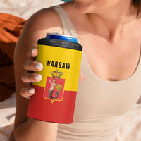 Personalized Warsaw Capital of Poland 4 in 1 Can Cooler Tumbler Royal Syrenka Heraldic Design