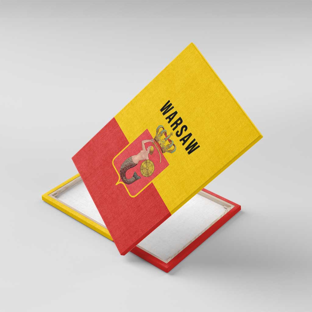 Warsaw Capital of Poland Canvas Wall Art Royal Syrenka Heraldic Design