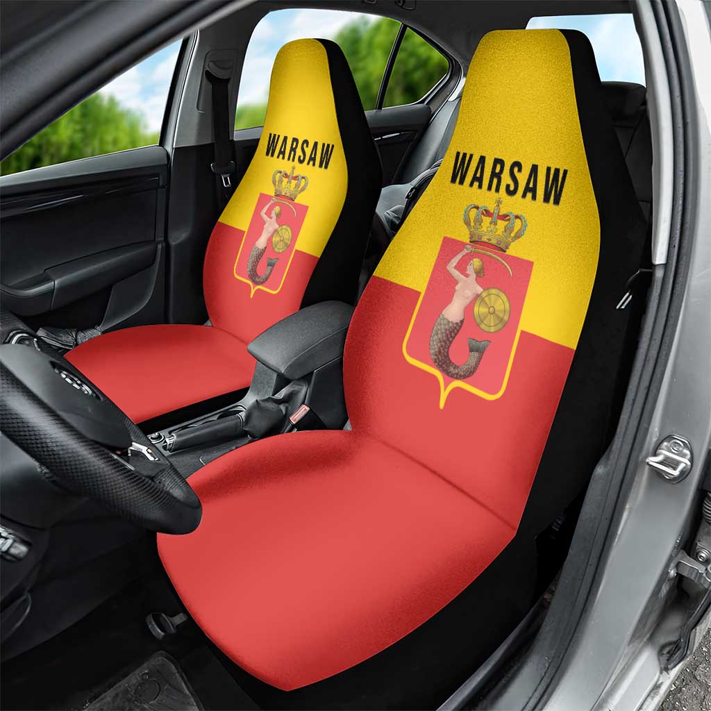 Warsaw Capital of Poland Car Seat Cover Royal Syrenka Heraldic Design