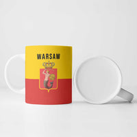 Personalized Warsaw Capital of Poland Ceramic Mug Royal Syrenka Heraldic Design
