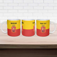 Personalized Warsaw Capital of Poland Ceramic Mug Royal Syrenka Heraldic Design