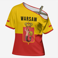 Personalized Warsaw Capital of Poland Cross Shoulder Shirt Royal Syrenka Heraldic Design