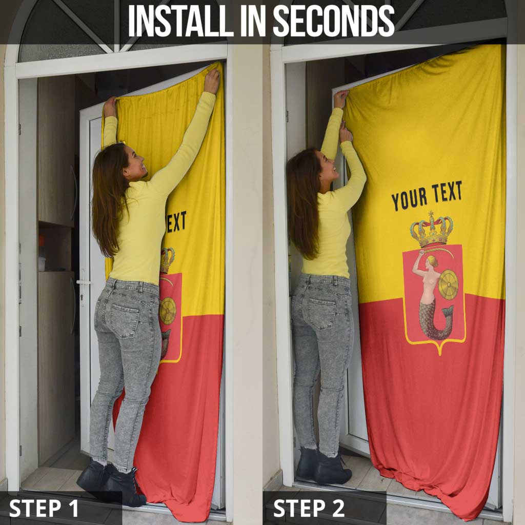 Personalized Warsaw Capital of Poland Door Cover Royal Syrenka Heraldic Design