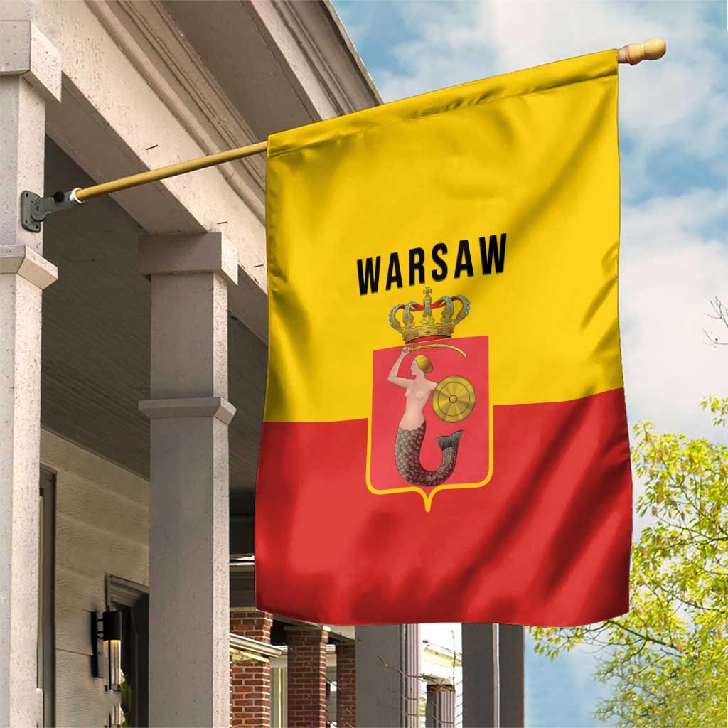 Warsaw Capital of Poland Garden Flag Royal Syrenka Heraldic Design