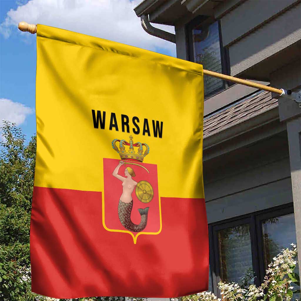 Warsaw Capital of Poland Garden Flag Royal Syrenka Heraldic Design
