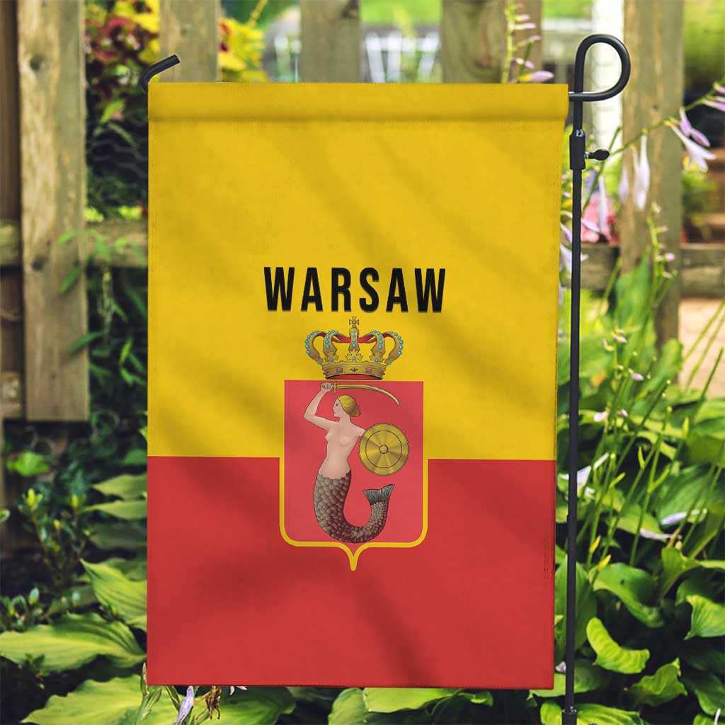Warsaw Capital of Poland Garden Flag Royal Syrenka Heraldic Design