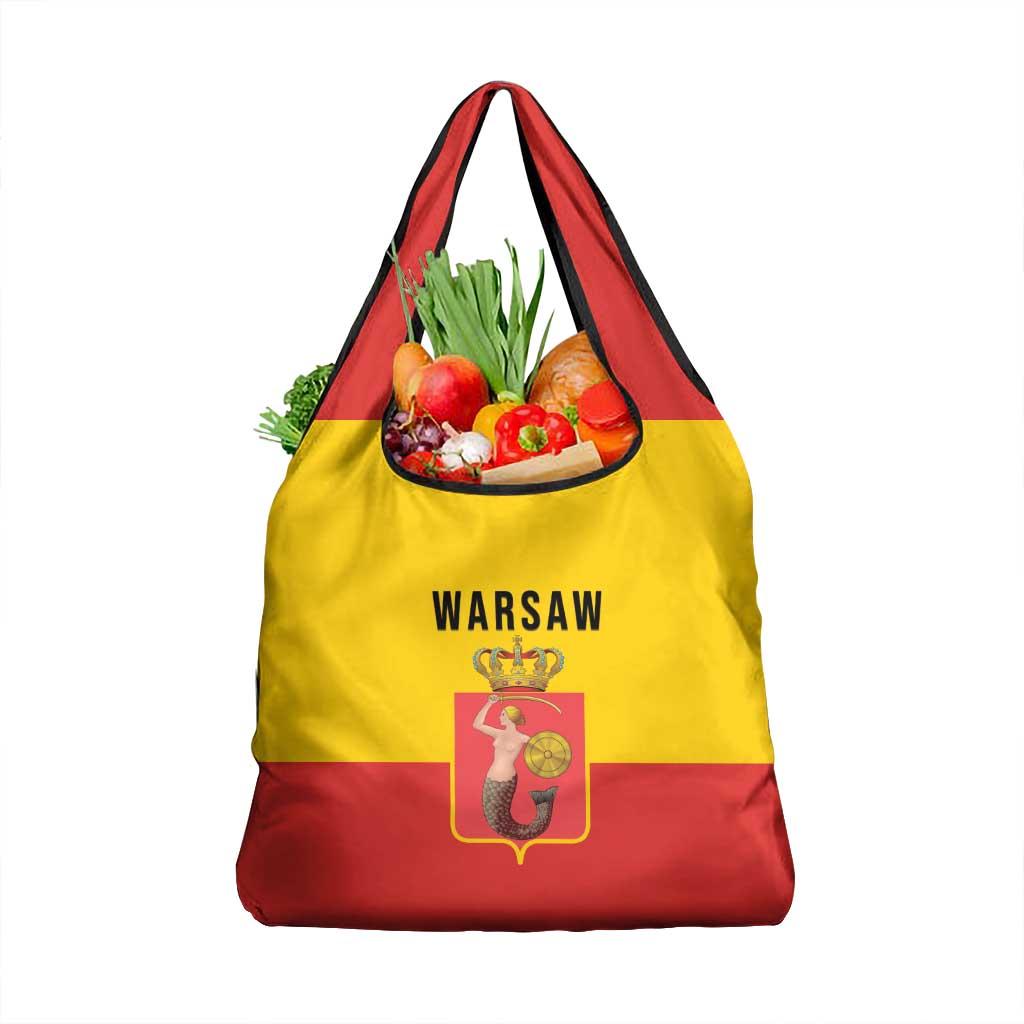 Warsaw Capital of Poland Grocery Bag Royal Syrenka Heraldic Design
