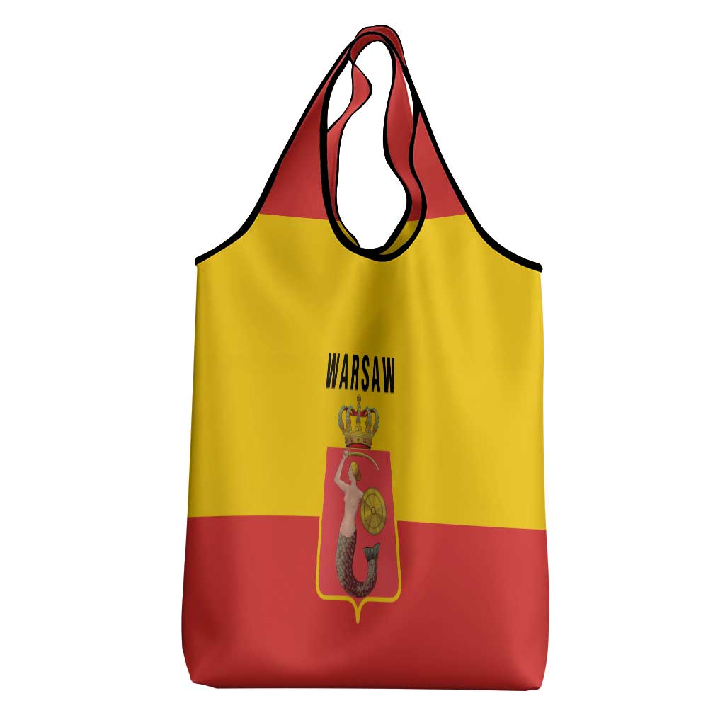Warsaw Capital of Poland Grocery Bag Royal Syrenka Heraldic Design