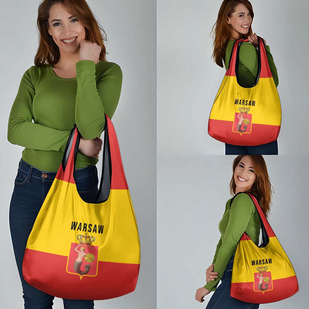 Warsaw Capital of Poland Grocery Bag Royal Syrenka Heraldic Design
