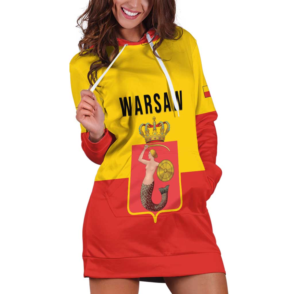 Personalized Warsaw Capital of Poland Hoodie Dress Royal Syrenka Heraldic Design