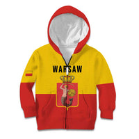 Personalized Warsaw Capital of Poland Kid Hoodie Royal Syrenka Heraldic Design
