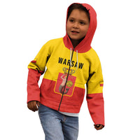 Personalized Warsaw Capital of Poland Kid Hoodie Royal Syrenka Heraldic Design