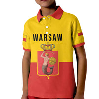 Personalized Warsaw Capital of Poland Kid Polo Shirt Royal Syrenka Heraldic Design