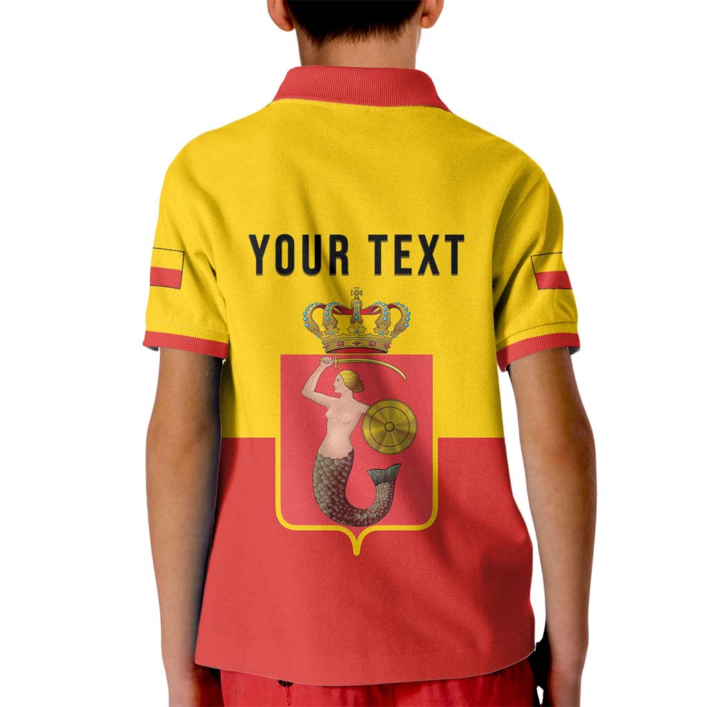 Personalized Warsaw Capital of Poland Kid Polo Shirt Royal Syrenka Heraldic Design