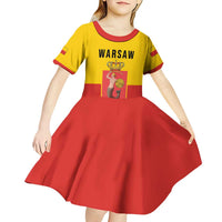 Personalized Warsaw Capital of Poland Kid Short Sleeve Dress Royal Syrenka Heraldic Design