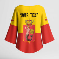 Personalized Warsaw Capital of Poland Kimono Sleeve Blouse Royal Syrenka Heraldic Design