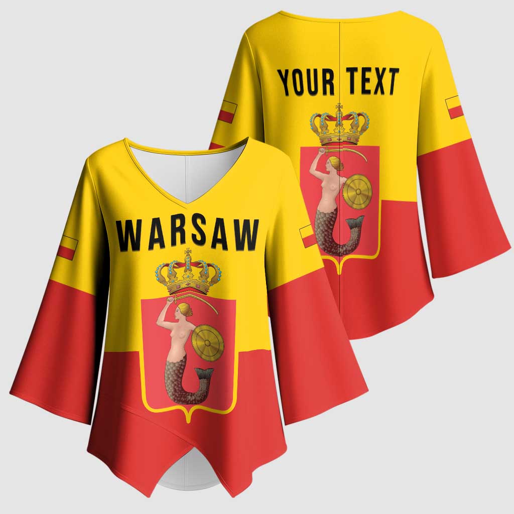 Personalized Warsaw Capital of Poland Kimono Sleeve Blouse Royal Syrenka Heraldic Design