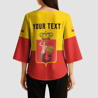 Personalized Warsaw Capital of Poland Kimono Sleeve Blouse Royal Syrenka Heraldic Design