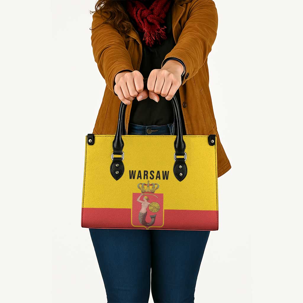 Warsaw Capital of Poland Leather Bag Royal Syrenka Heraldic Design