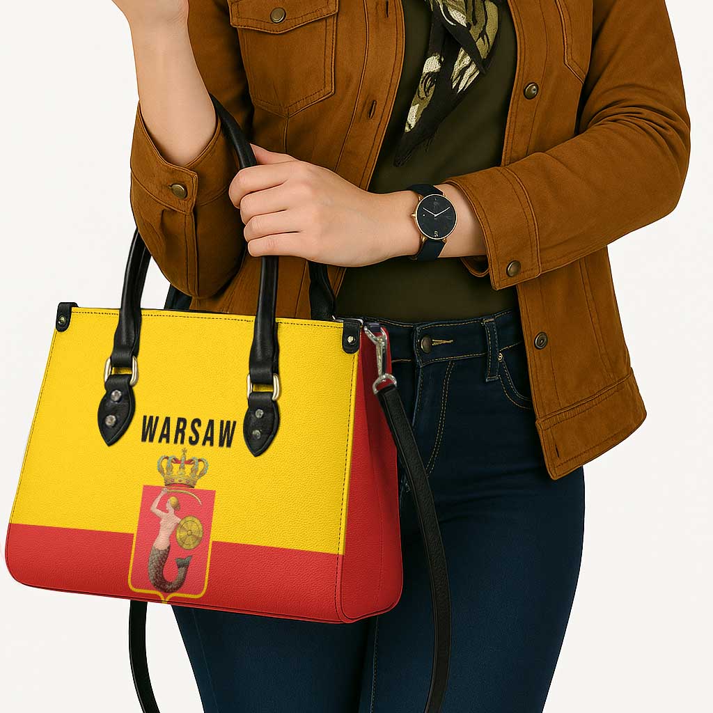 Warsaw Capital of Poland Leather Bag Royal Syrenka Heraldic Design