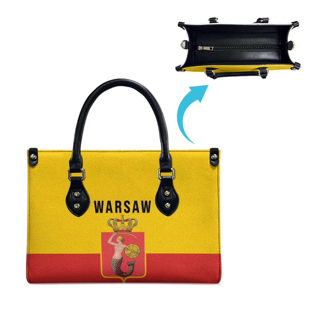Warsaw Capital of Poland Leather Bag Royal Syrenka Heraldic Design