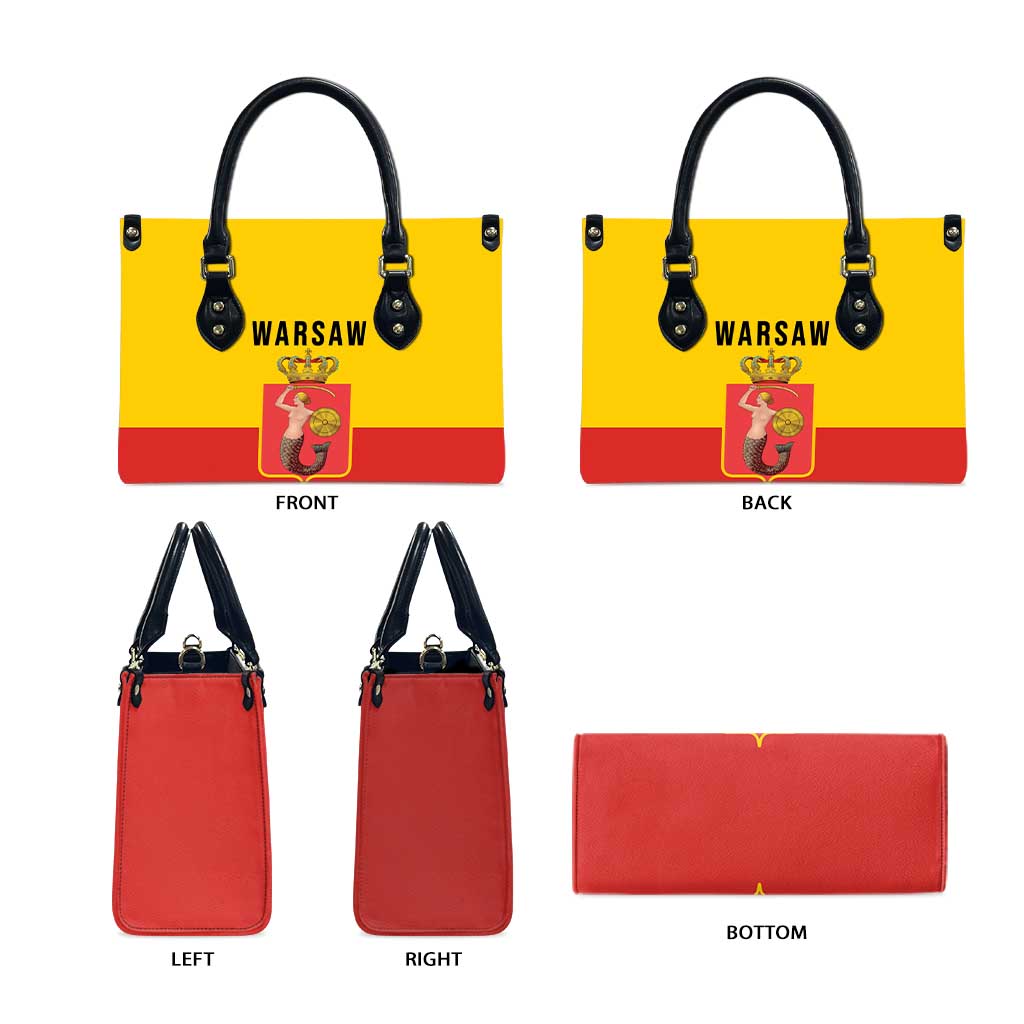 Warsaw Capital of Poland Leather Bag Royal Syrenka Heraldic Design