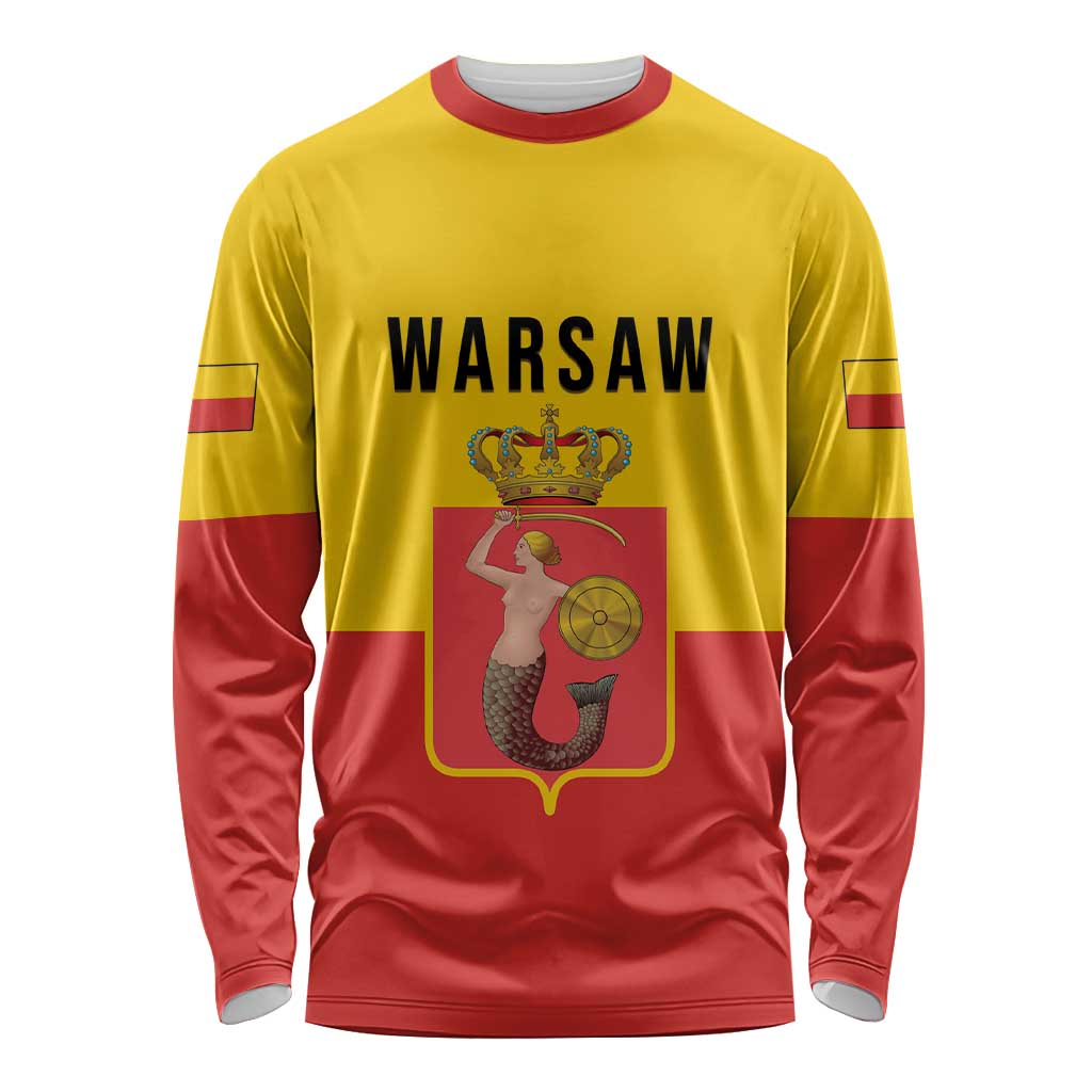 Personalized Warsaw Capital of Poland Long Sleeve Shirt Royal Syrenka Heraldic Design