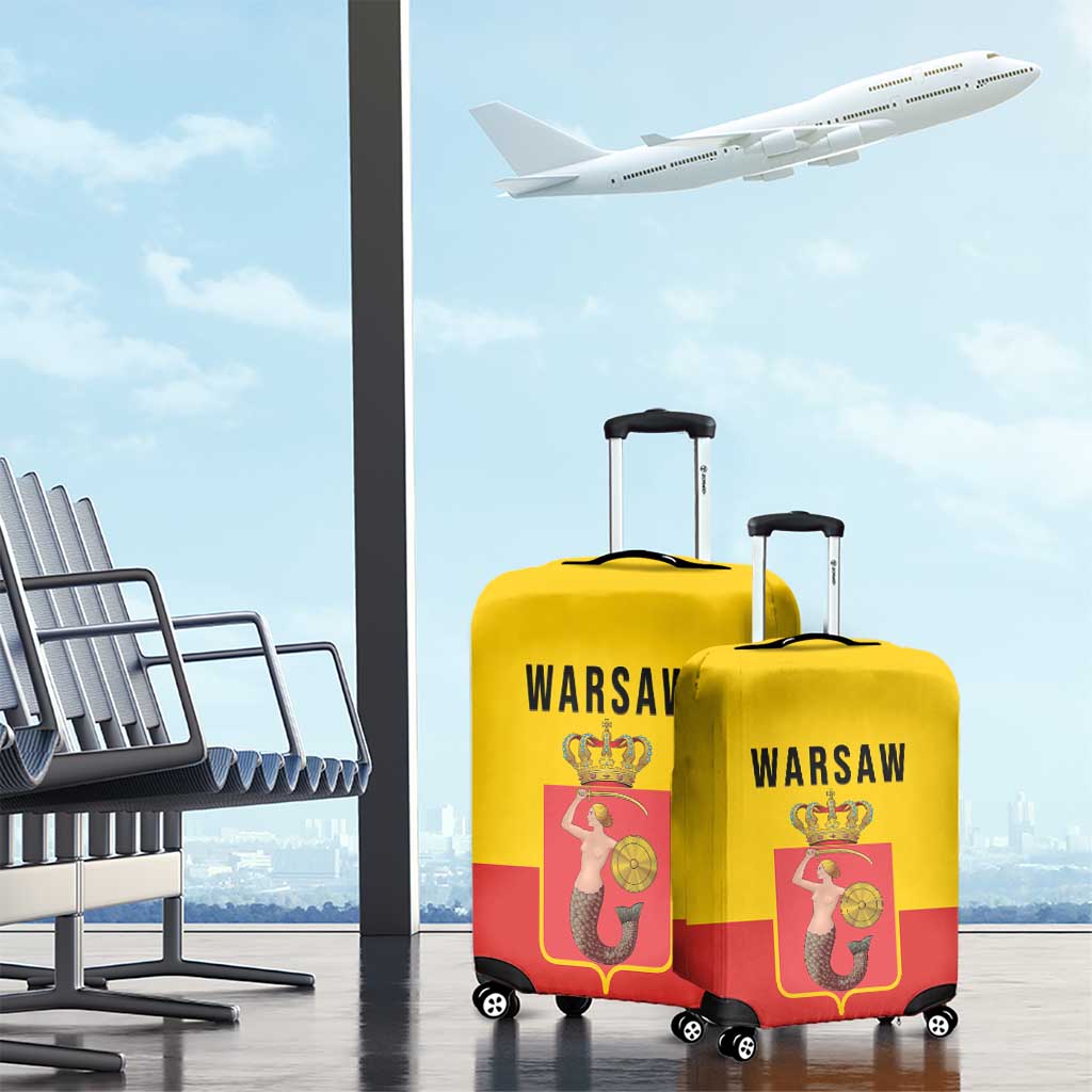 Warsaw Capital of Poland Luggage Cover Royal Syrenka Heraldic Design