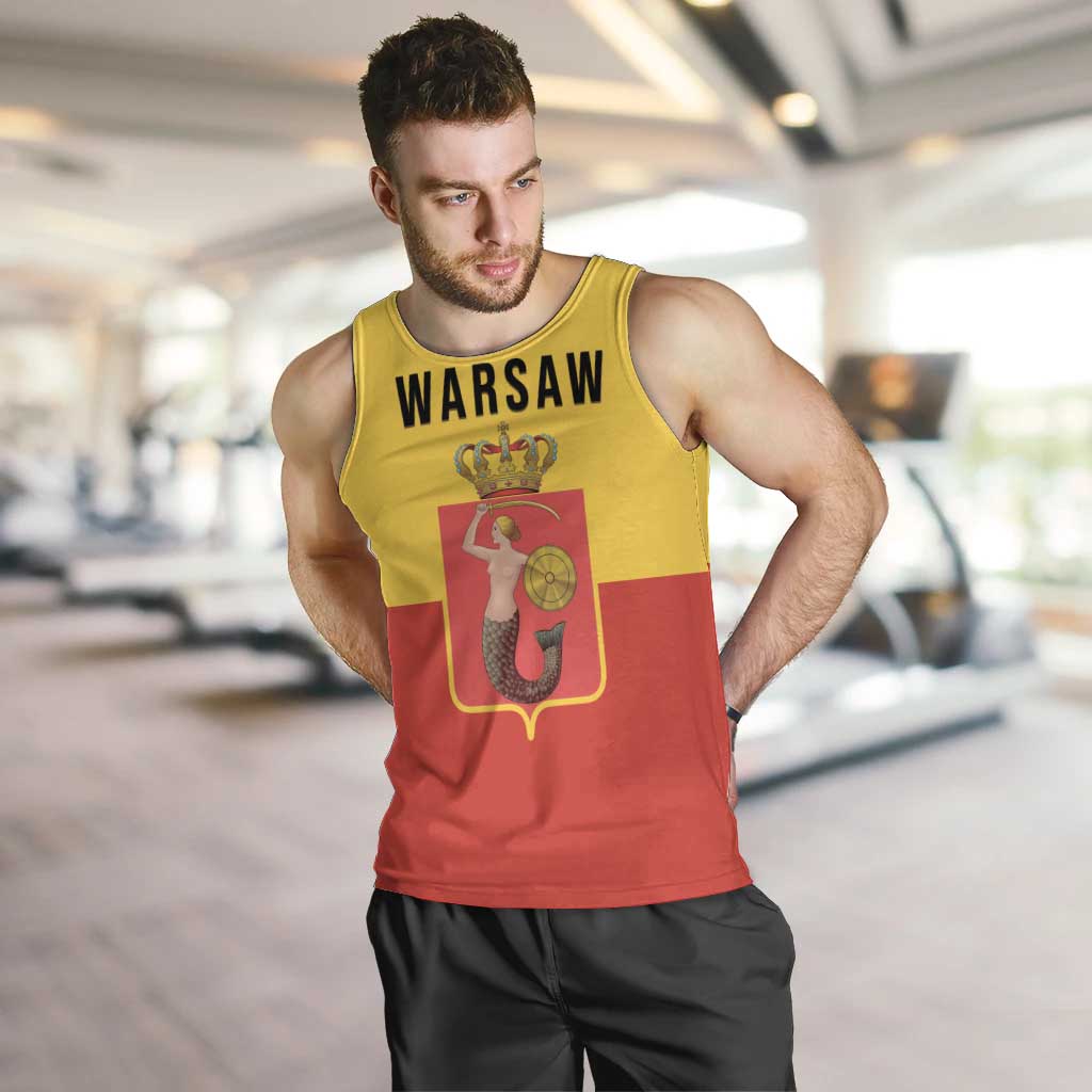 Personalized Warsaw Capital of Poland Men Tank Top Royal Syrenka Heraldic Design