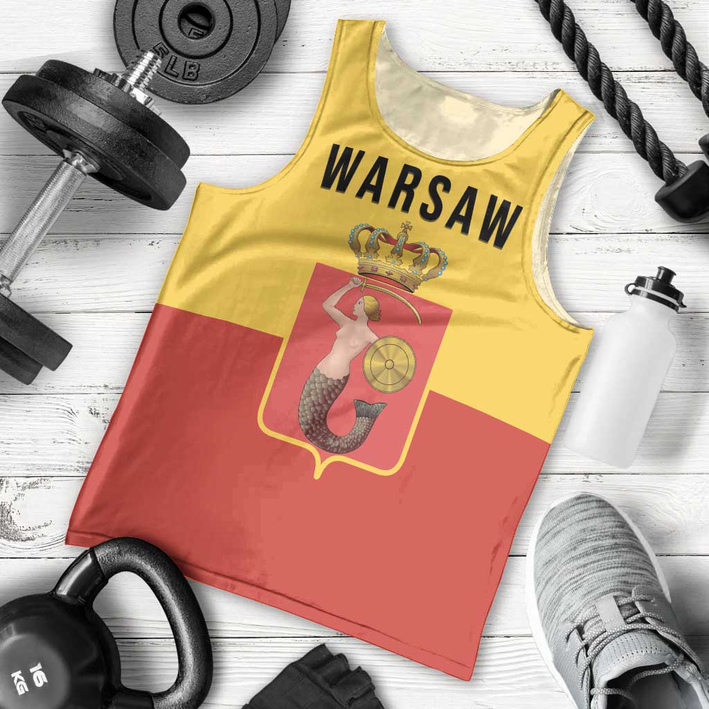 Personalized Warsaw Capital of Poland Men Tank Top Royal Syrenka Heraldic Design