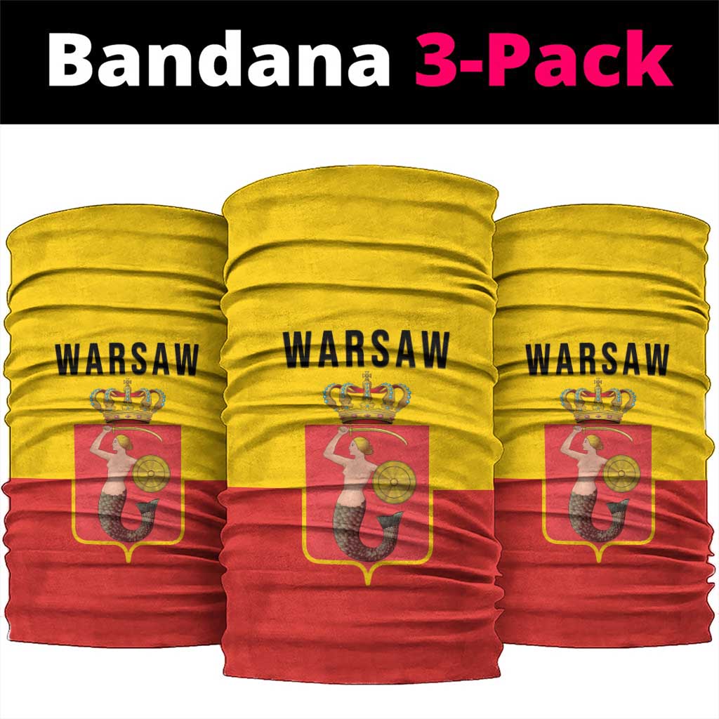 Warsaw Capital of Poland Neck Gaiter Royal Syrenka Heraldic Design