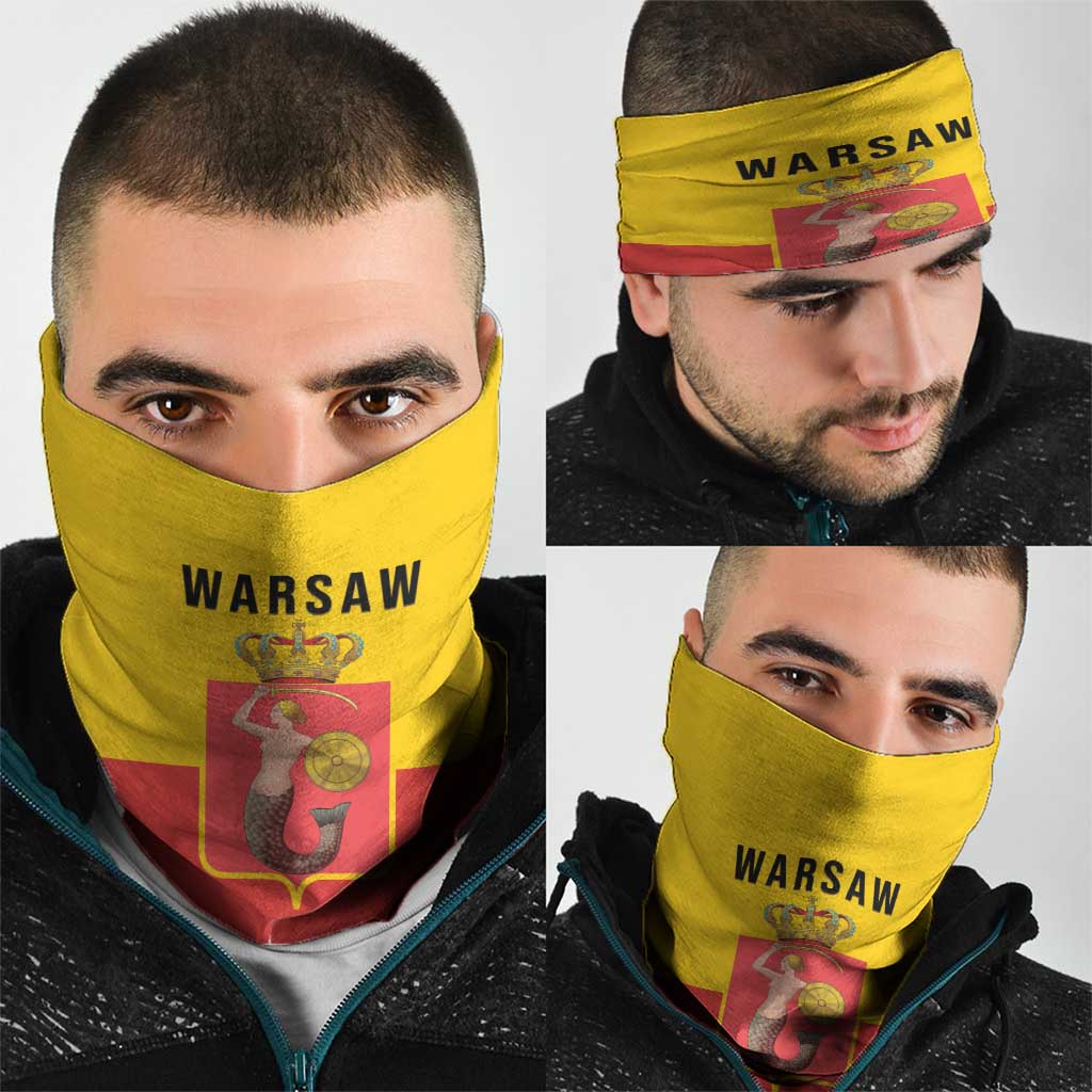 Warsaw Capital of Poland Neck Gaiter Royal Syrenka Heraldic Design