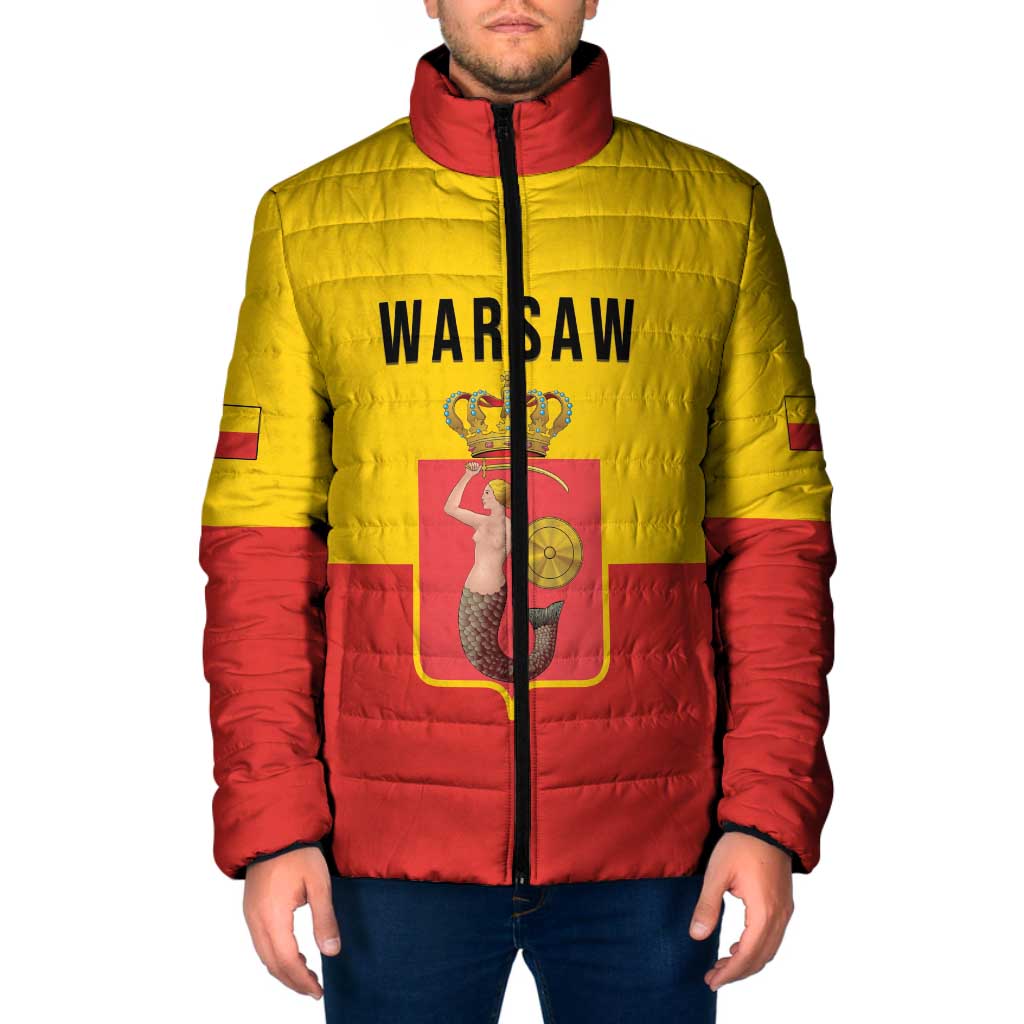 Personalized Warsaw Capital of Poland Padded Jacket Royal Syrenka Heraldic Design