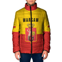 Personalized Warsaw Capital of Poland Padded Jacket Royal Syrenka Heraldic Design