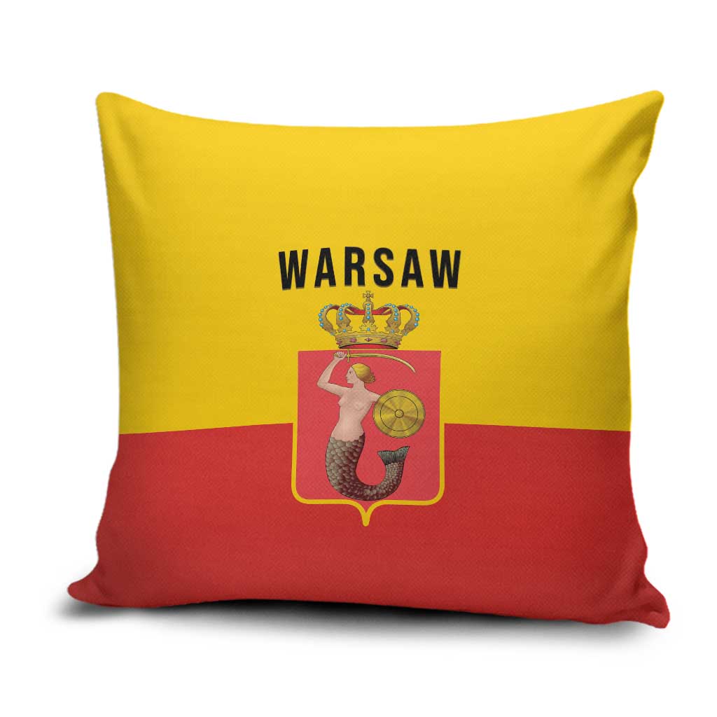Warsaw Capital of Poland Pillow Cover Royal Syrenka Heraldic Design