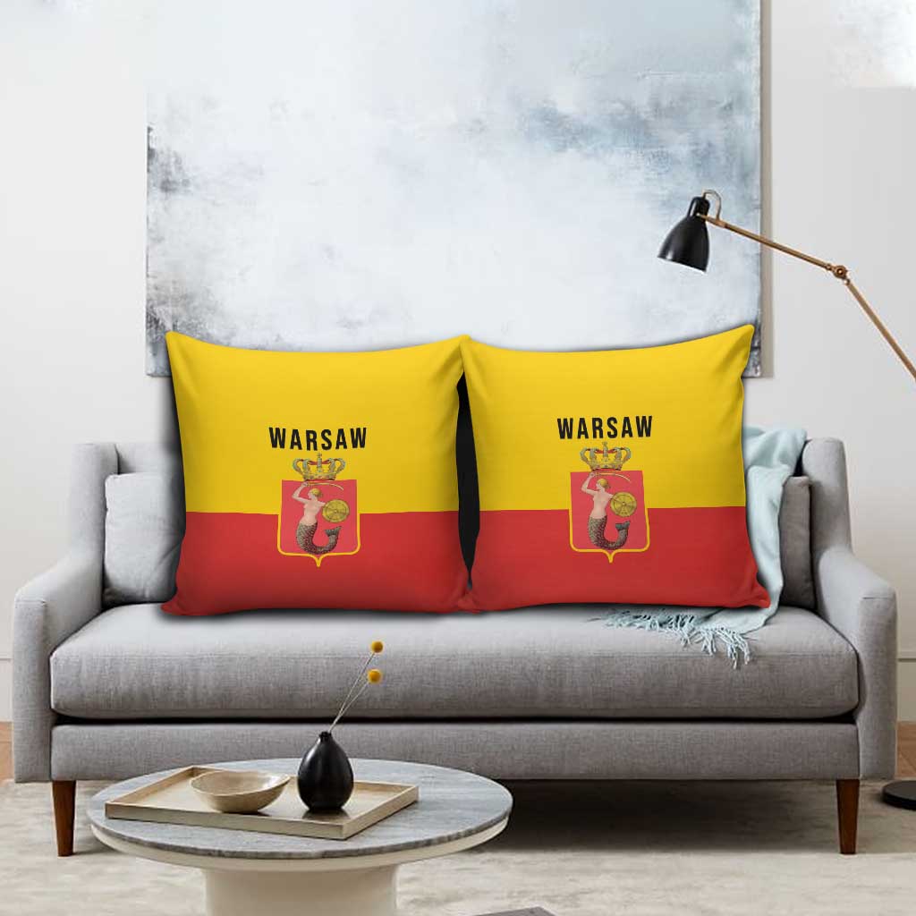 Warsaw Capital of Poland Pillow Cover Royal Syrenka Heraldic Design