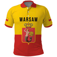 Personalized Warsaw Capital of Poland Polo Shirt Royal Syrenka Heraldic Design
