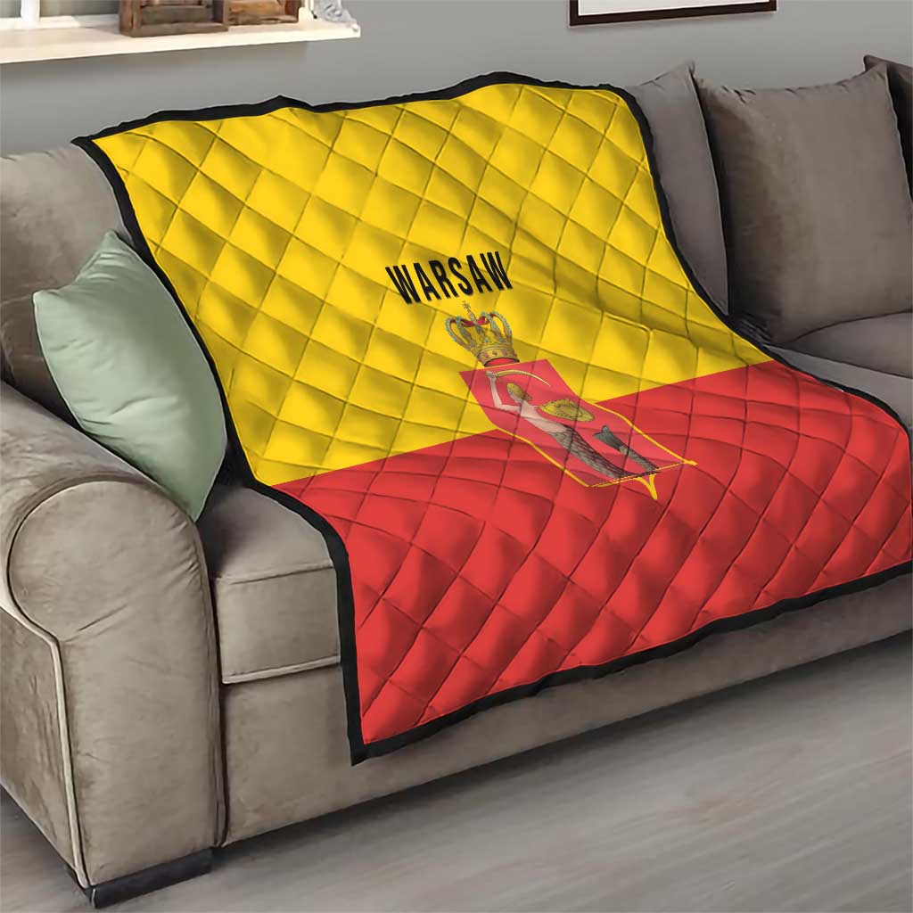 Warsaw Capital of Poland Quilt Royal Syrenka Heraldic Design