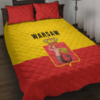 Warsaw Capital of Poland Quilt Bed Set Royal Syrenka Heraldic Design