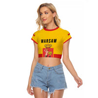 Personalized Warsaw Capital of Poland Raglan Cropped T Shirt Royal Syrenka Heraldic Design