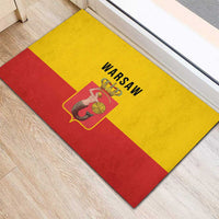Warsaw Capital of Poland Rubber Doormat Royal Syrenka Heraldic Design
