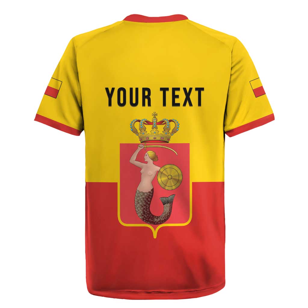 Personalized Warsaw Capital of Poland Rugby Jersey Royal Syrenka Heraldic Design