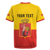 Personalized Warsaw Capital of Poland Rugby Jersey Royal Syrenka Heraldic Design