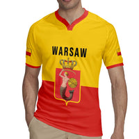 Personalized Warsaw Capital of Poland Rugby Jersey Royal Syrenka Heraldic Design
