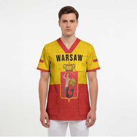 Personalized Warsaw Capital of Poland Scrub Top Royal Syrenka Heraldic Design