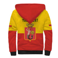 Personalized Warsaw Capital of Poland Sherpa Hoodie Royal Syrenka Heraldic Design